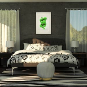 Blob green miljöbild i sovrum
