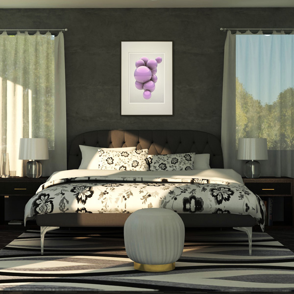 Blob purple miljöbild i sovrum